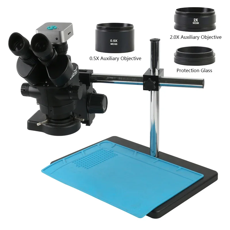 Stereo Trinocular Microscope Pcb - ズーム 3.5X-90X 共焦点三眼 48MP HDMI USB