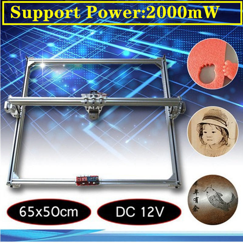 Mini Laser Engraver Cnc Router - ミニCNCレーザー彫刻機,日曜大工,デスクトップ木材ルーター,カッター,プリンター,2軸,DC 12V, 50x65cm, 2000MW