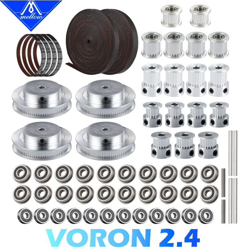 Voron 2.4 R2 Kit - Mellow-モーションキットvoron 2.4,gt2 LL-2GT,タイミングベルト,2gt歯,プーリーベアリング,625 f695,部品