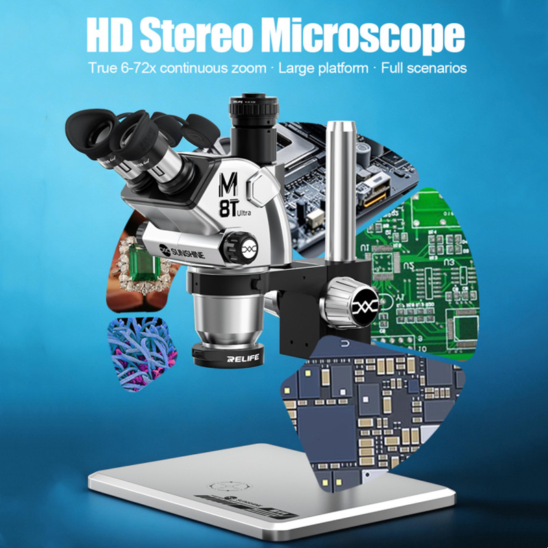 サンシャイン M8T ウルトラ三眼実体顕微鏡 光学レンズ 6 - Stereo Trinocular Microscope Pcb のレビューと価格